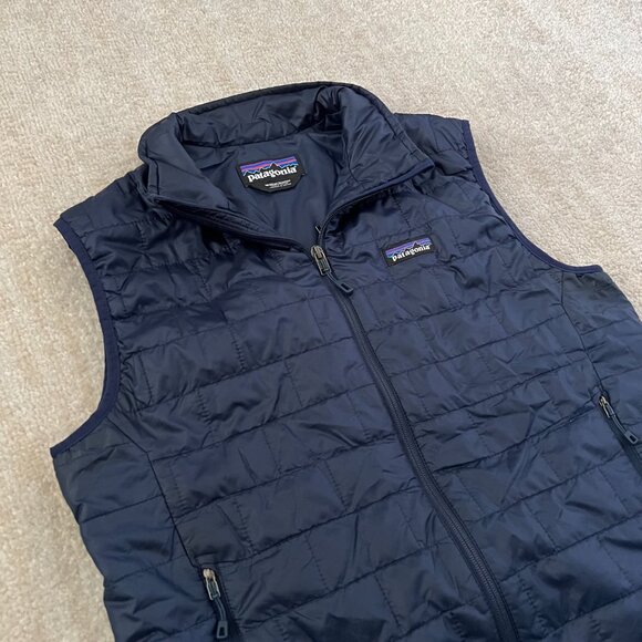 Patagonia Nano Puff Blue Zip Up Puffer Vest Jacket M - Picture 3 of 10